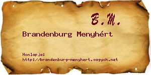 Brandenburg Menyhért névjegykártya