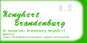 menyhert brandenburg business card